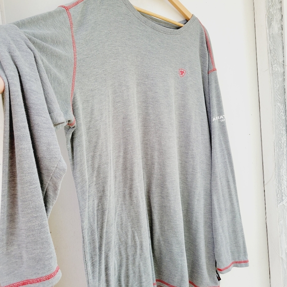 Ariat FR Shirt Mens Polartec Long Sleeve Baselayer  Heather Gray CAT 1 Size 4XL - Picture 7 of 16